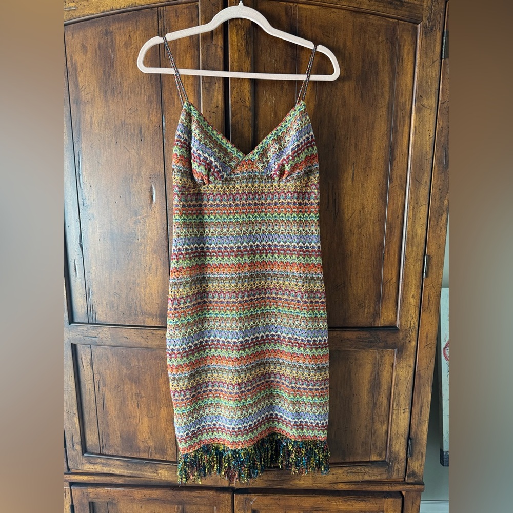 Vintage Multicolor Striped Mini Dress